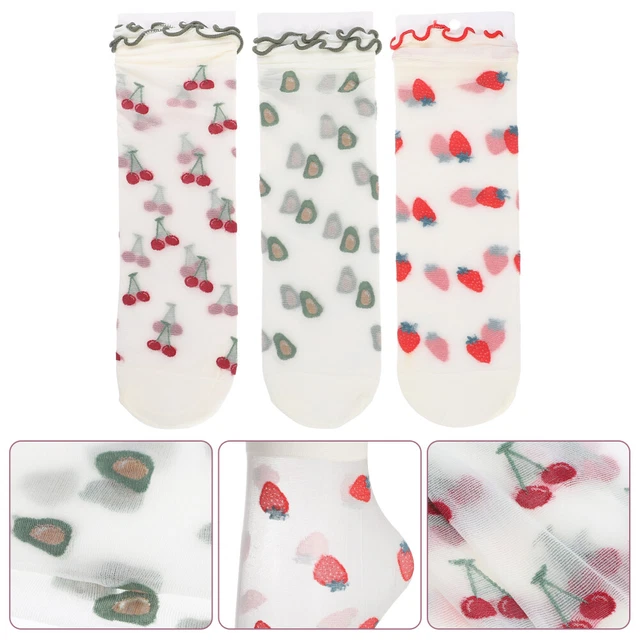3 Pairs Sheer Transparent Mesh Sock Cheville Pour Femme Chaussettes Respirantes