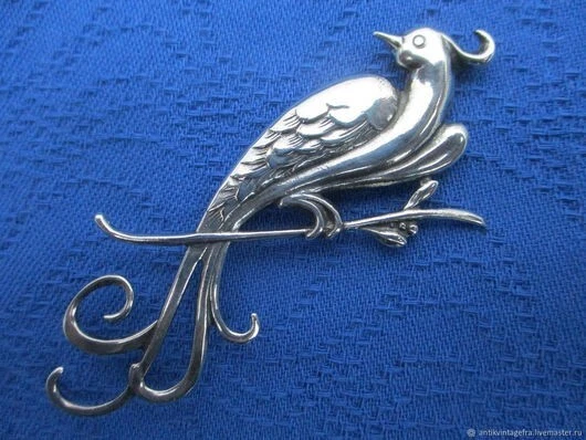 Broche Ancienne Oiseau Colombe En Nacre Sculptée - Vintage