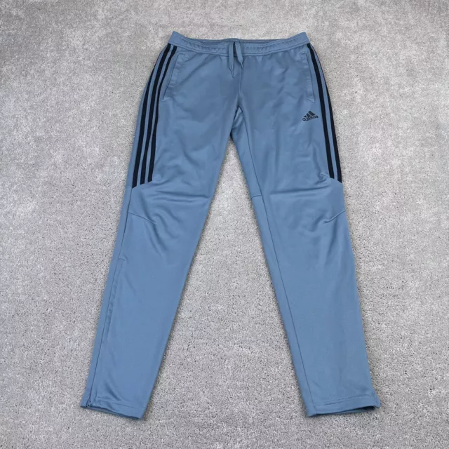 Adidas Pants Mens Medium Blue Gray Tapered Knit Climacool Performance Soccer