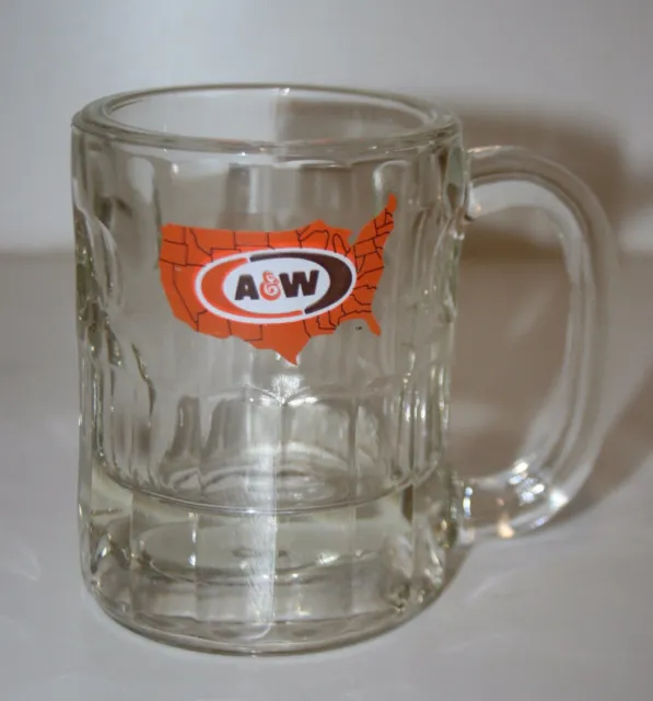 Nice Heavy Thick A&W Glass Mug Rootbeer Food Advertising Fastfood Drive-In Glass