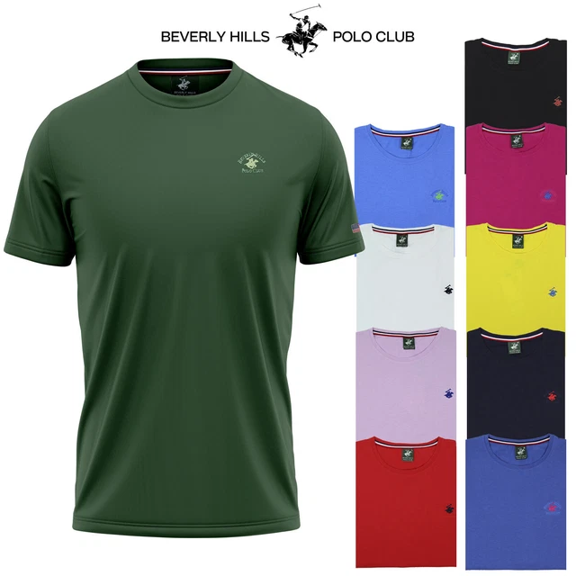 T Shirt uomo manica corta tinta unita POLO CLUB BEVERLY HILLS S M L XL XXL 3XL