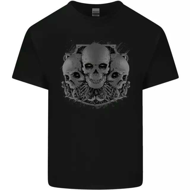 T-shirt top da uomo cotone Gothic Skulls biker moto