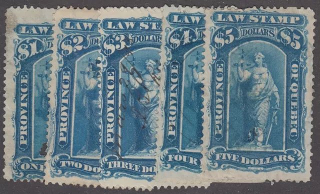 Canada Revenue QL24-28 Used Quebec Law Stamps