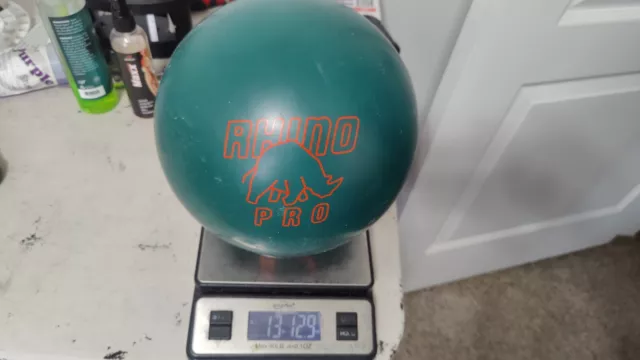 14lb Brunswick Forest Green Rhino Urethane Bowling Ball used