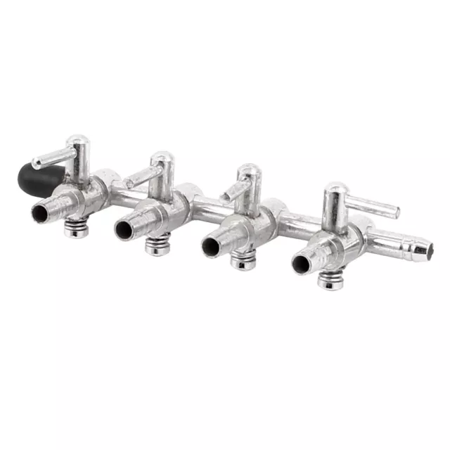 Aquarium Betta Plastic Metal Air Pump Control Valve Manifold Taps Silver Tone