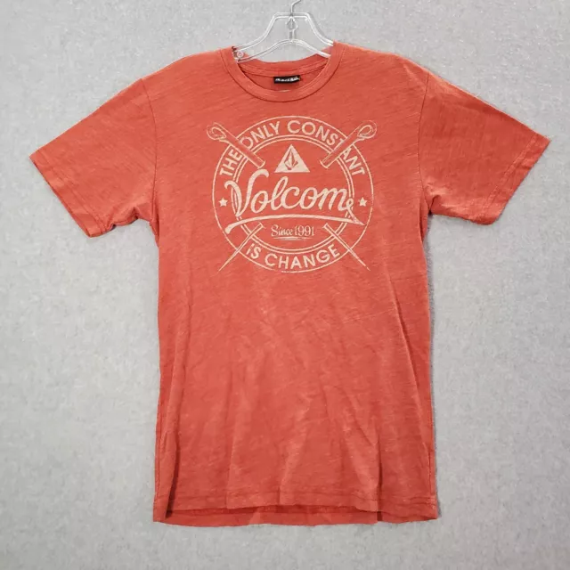 Volcom Boys T-Shirt XL Red Logo Graphic Surf Skate Short Sleeve Y2K Tee