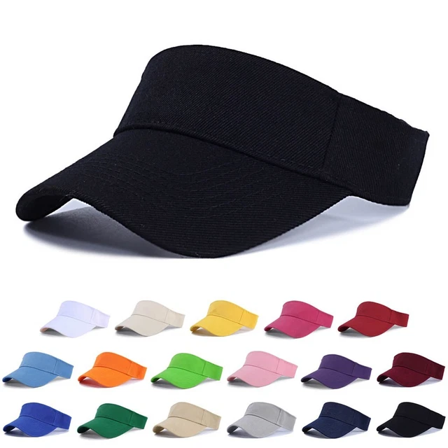 Chapeau pare-soleil unisexe en coton avec bord réglable plusieurs couleurs disp