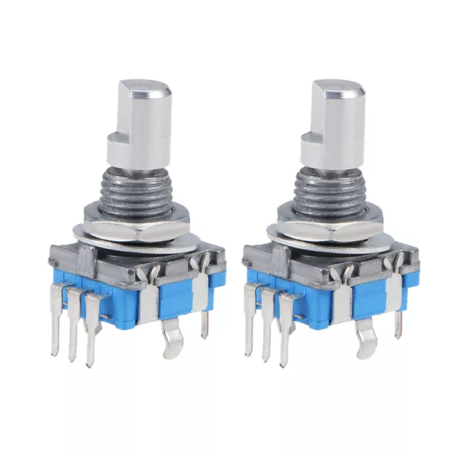 360 Degré Rotatif Encodeur Interrupteur Digital EC11 7 Broche 15mm D-Arbre 2Pcs