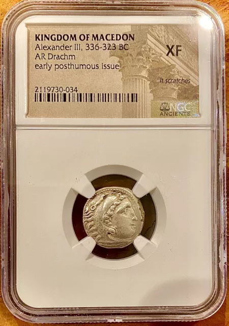 336-323 BC Kingdom Of Macedon Alexander III AR Drachm Silver NGC XF