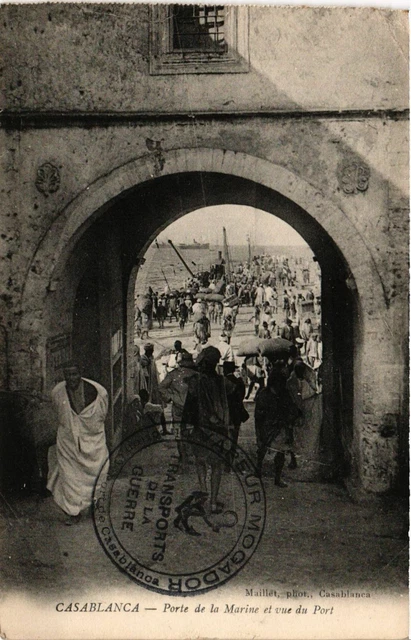 CPA AK CASABLANCA - Porte de la Marine et vue du Port MAROC (796095)
