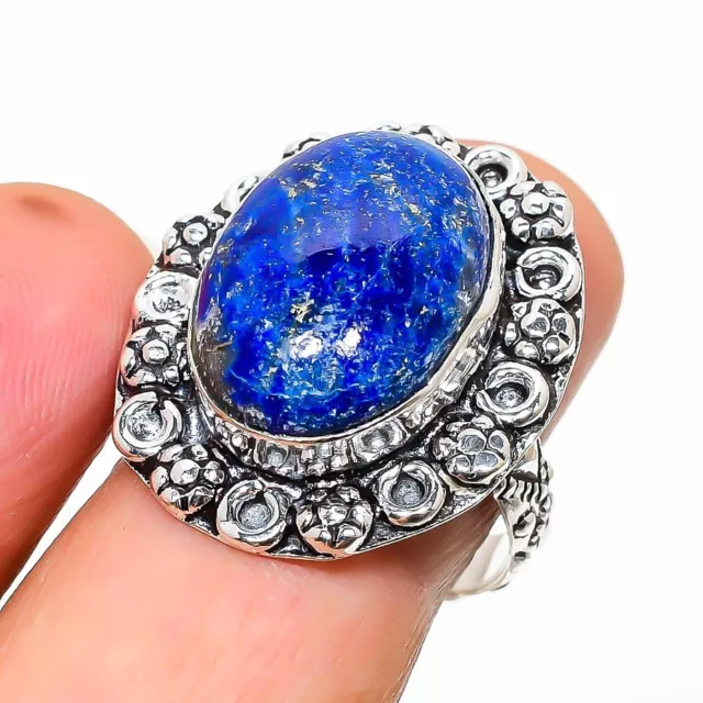 Lapis Lazuli Gemstone Handmade 925 Sterling Silver Ring For Women,s Jewelry