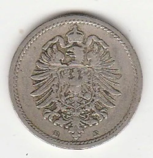1876-E | Germany | 5 pfennig | Weimar Republic| Large Shield | KM# 3 | VF Choice