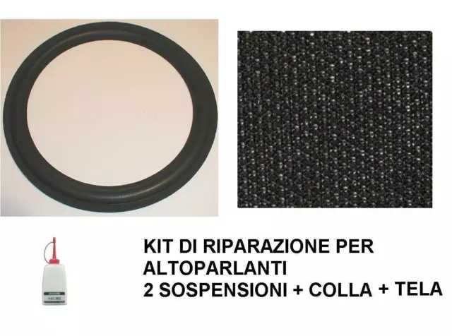 Kit Di Riparazione Foam Sospensione Altoparlante 30 - 32 + Colla + Telina Nera