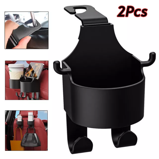 2Pcs Universal Car Seat Back Hook Holder Vehicle Mounted Water Cup Drink Holder