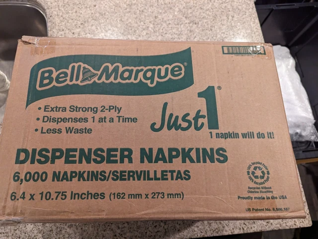 Just1 Interfold White 6 .4 " x 10.75 " Dispenser Napkin - 6000/Case
