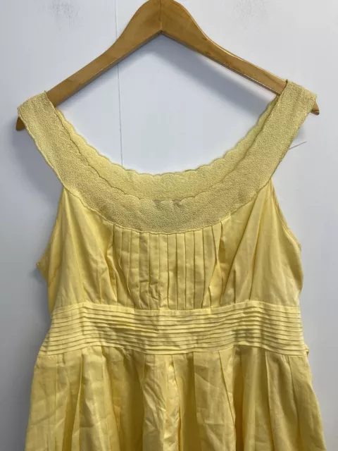 $210 Jessica Howard Womens 12 Yellow Embroidered Pleated Fit & Flare Dress Lined 3