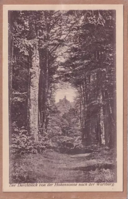 Ansichtskarte Eisenach - Durchblick von der Hohensonne nach der Wartburg - s/w