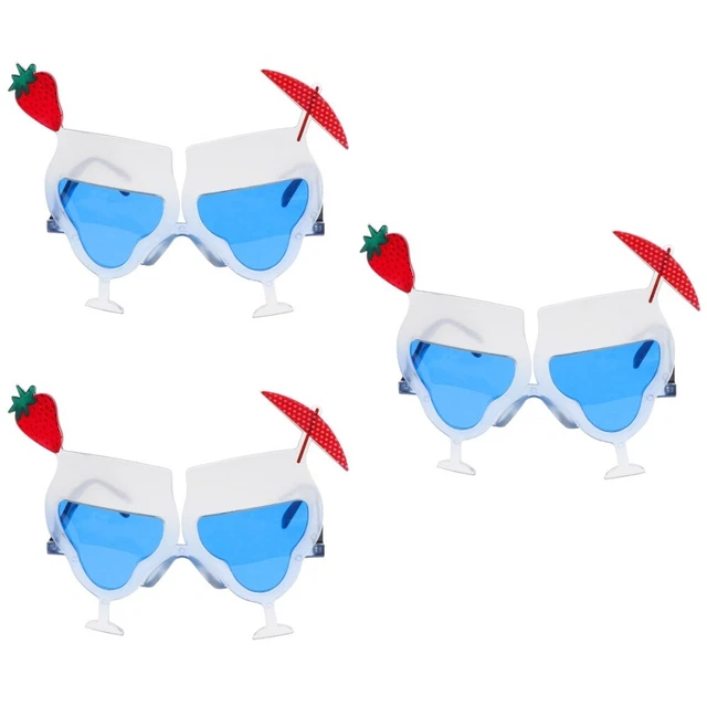 3pcs Novelty Eyeglass Strawberry Cocktail Cup Funny Eyewear Sunglass Party
