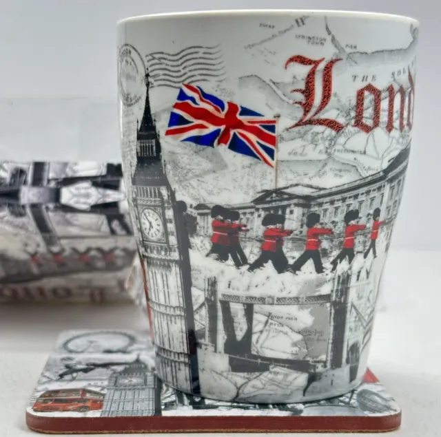 London England Porcelain Tea Coffee Mug Cup With Coaster New in Box