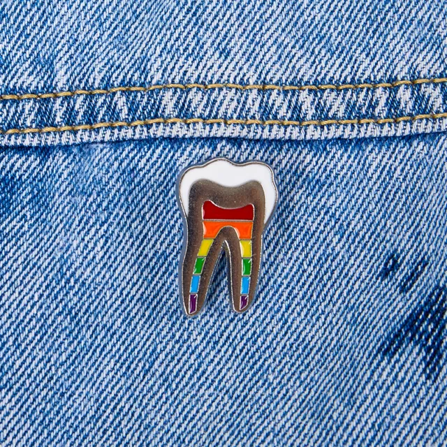 Dental Gift Badge Metal Tooth Type Shape Molar Brooch Badge Pin Adornm-EL