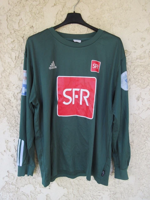 MAILLOT COUPE DE FRANCE 2002 porté n°2 jaune vintage ADIDAS manches longues XL EUR 28,90 - FR