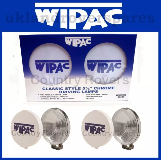 Classic Mini Chrome Wipac 5.5 Inch Driving Lights With Covers, (Spot Lights)