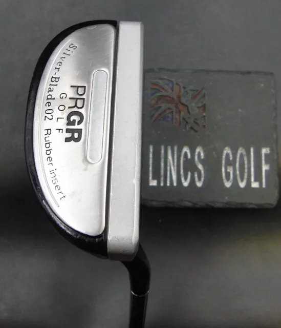 PRGR Golf Silver-Blade 02 Rubber Insert Putter 88cm Steel Shaft Forward Grip PRGR Golf Silver-Blade 02 Rubber Insert Putter 88cm Steel Shaft Forward Grip