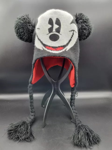 Disney Mickey Mouse Beanie With Ears Hat One Size Cap Knit