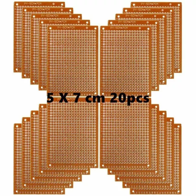Copper Perfboard 20 PCS Paper Composite PCB Boards (5 cm x 7 cm) Universal Bread
