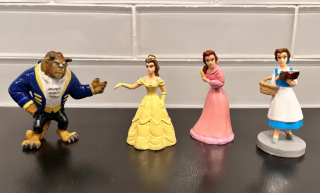 Vintage Disney Applause PVC Figures Belle Beauty and the Beast - Lot of 4