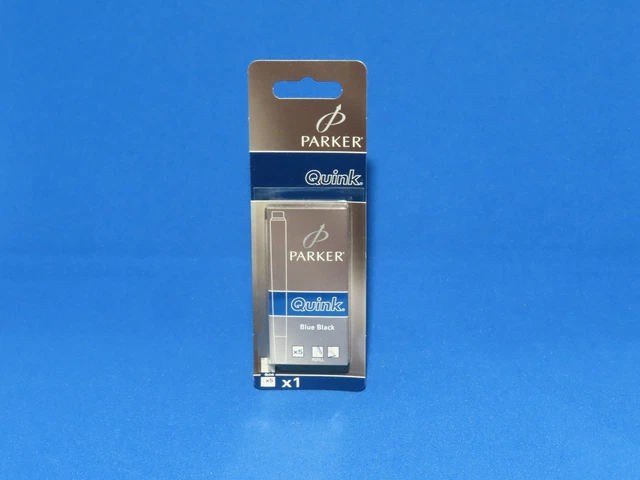 Parker Quink Fountain Pen Ink Cartridges - Long Size - Pack Of 15 - Black