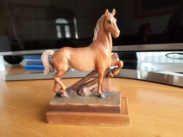 ANRI Hand Carved Wooden Horse Figurine - Made In Italy