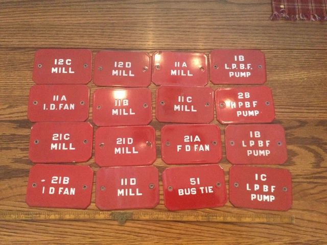 Antique Porcelain Sign Machine Tags Lot Of 16
