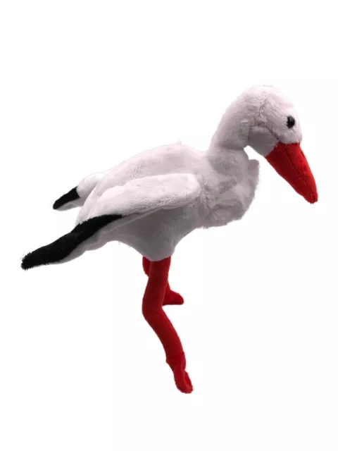 Peluche Pupazzo Stoffa Animale Cicogna Uccello Ritto