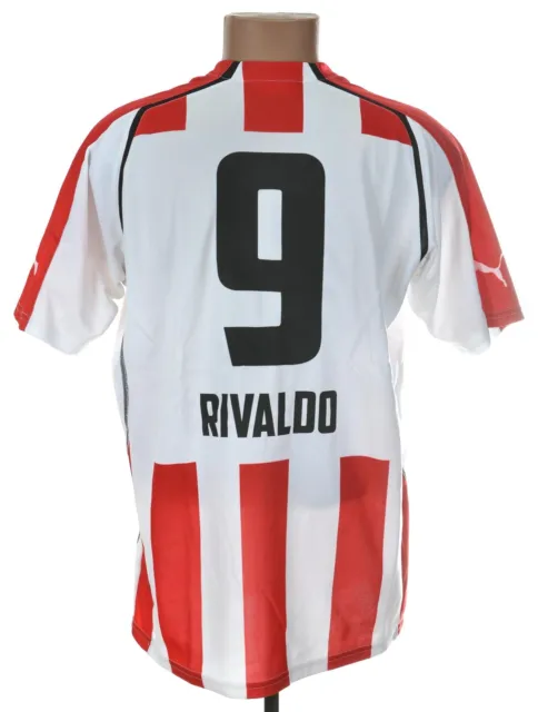 Olympiacos Greece 2005/2006 Home Football Shirt Puma Size Xl #9 Rivaldo