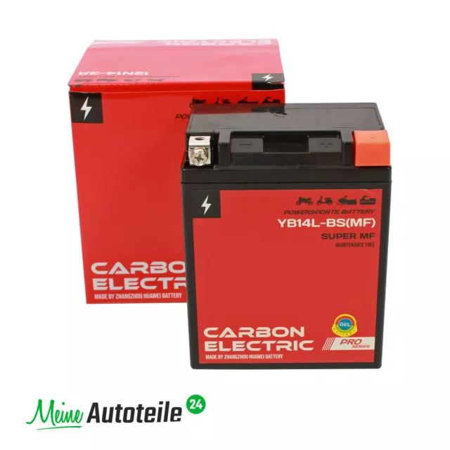 Gel Batterie YB14L-BS 12V 14 Ah für Quad Motorrad Motorroller Mofa