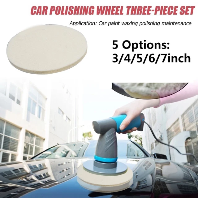 MOLUCKFU Kit 5 Disques Polissage Feutre Laine + Eponge - Pour Voiture, Verre & Métal