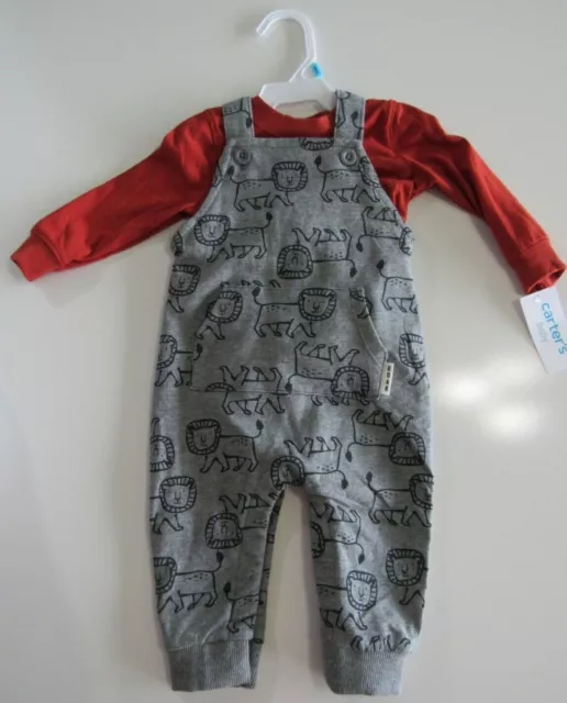 Baby Boy Carters Lion Roar Overalls 2 Piece Outfit Nwt