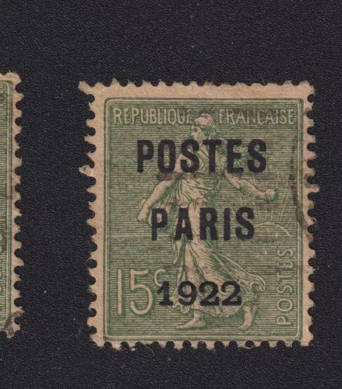 Timbre France Préoblitéré N° 31 prèo 31, 15 c Semeuse Poste Paris 1922 020103 ❤️