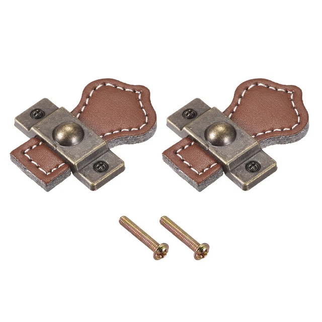 Drawer Knobs, 1.89" 2Pcs Leather Dresser Handle Door Pulls Cupboard Pull, Brown