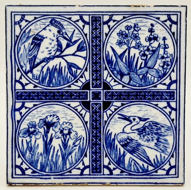 Antique Minton Tile Aesthetic Movement by John Windsor Bradburn C1880 AE2