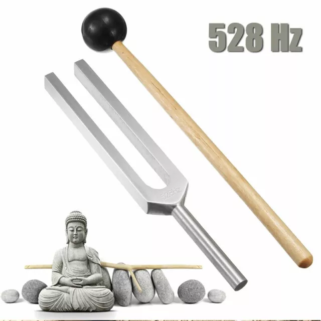 Tuning Fork 528C 528HZ Tuner with Mallet Set for Repair Healing Nervous H4M3