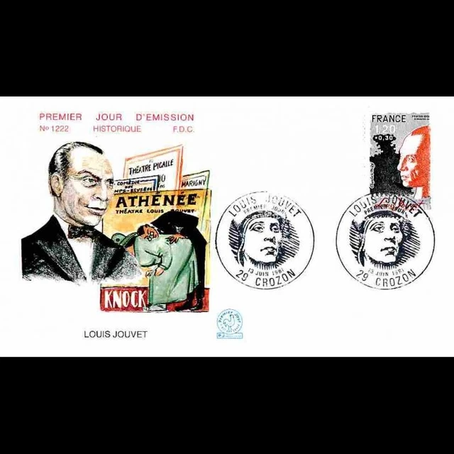 fdc-n-1222-louis-jouvet-acteur-fran-ais-13-6-1981-crozon-eur-2-00