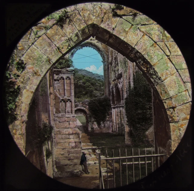 Glass Magic Lantern Slide FURNESS ABBEY C1890 VICTORIAN PHOTO CUMBRIA ENGLAND