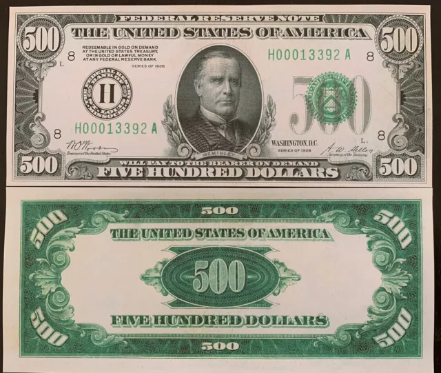 Reproduction USA 1934 $5000 Bill Federal Reserve Note Dallas Madison See  Below