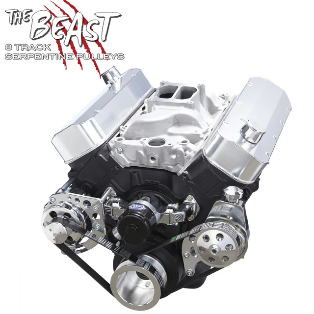 BIG BLOCK CHEVY Serpentine Pulley Kit Electric Water Pump BBC 454 396