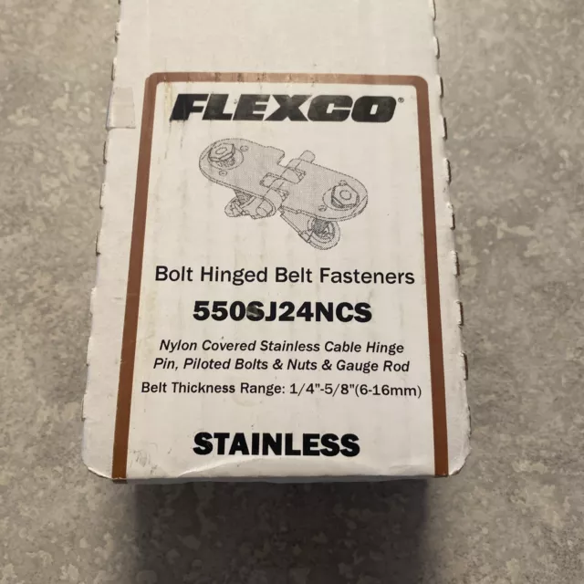 FLEXCO 40165 Stainless Steel Bolt Hinged Belt Fasteners 550SJ24NCS