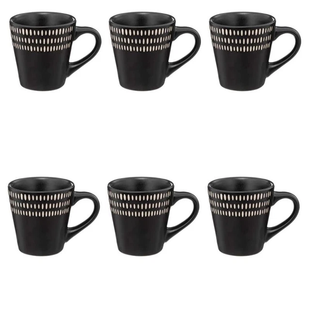 Lot de 6 Tasses à Café "Ethnikaa" 8cl Noir