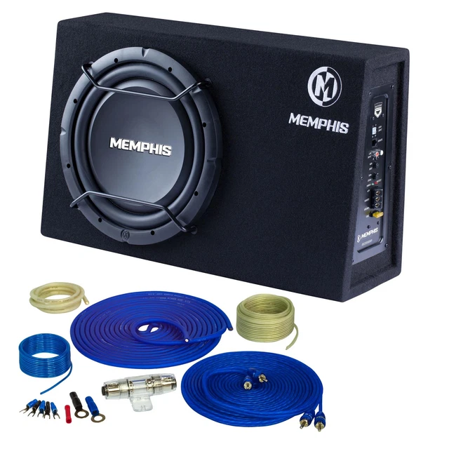 Memphis SRXS112SP Powered 12" SRXS Loaded Truck Enclosure and Amp Wiring Kit