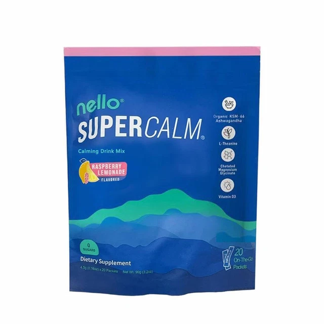 SUPER CALM CALMING Drink Mix Energy Raspberry Lemon Supplement - 20 Pcs ...